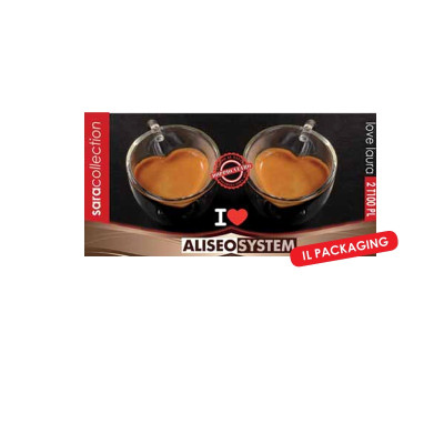 2 Chávenas de vidro c/pires 2T 100ml Love  2 Chávenas de vidro c/pires 2T 100ml Love