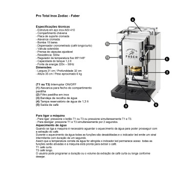 Máquina de Café em Pastilhas - Total Inox Zodiac Máquina de Café em Pastilhas - Total Inox Zodiac